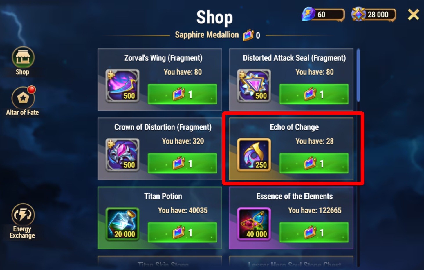 echo of change shop